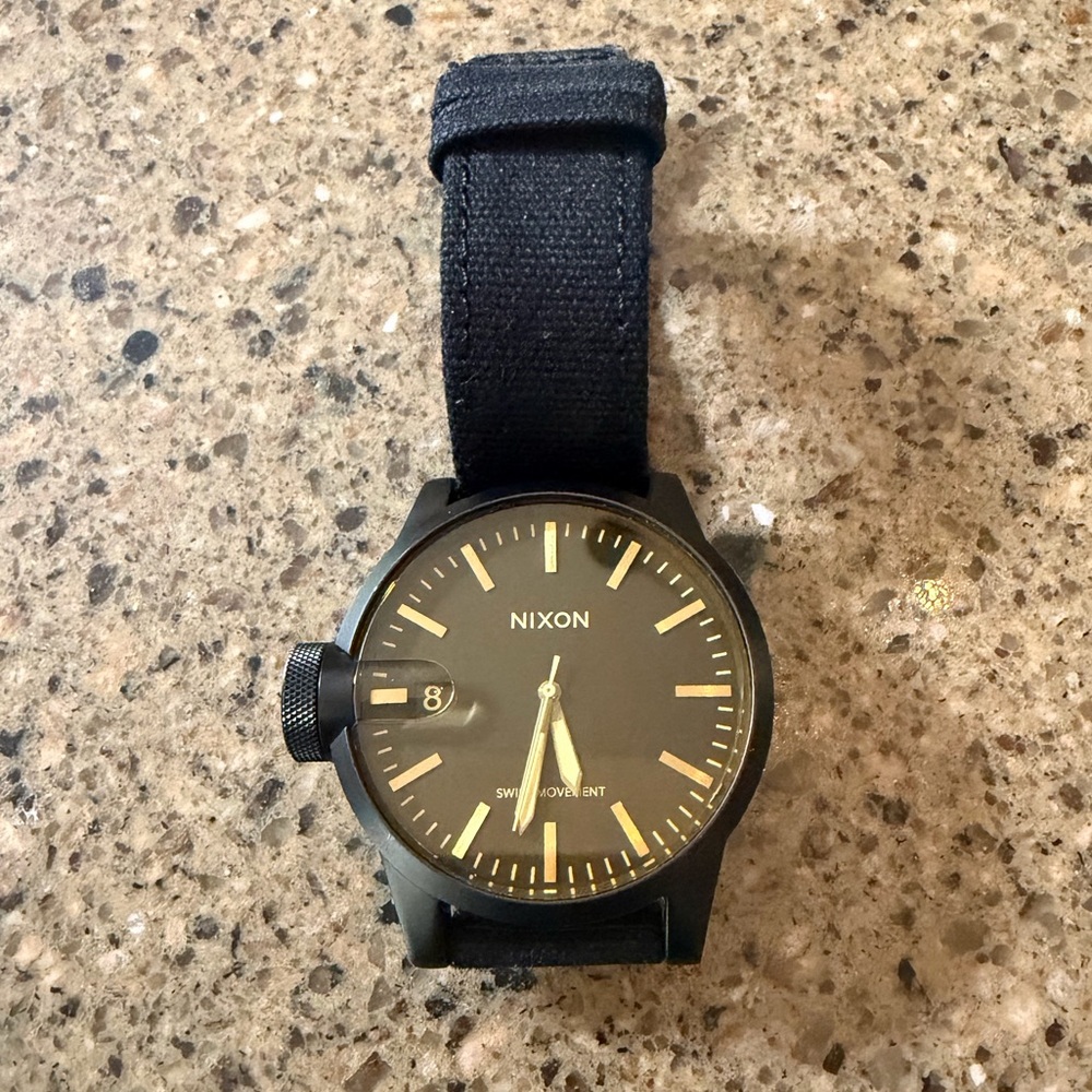 Black Leather Strap Watch - Minimal Matte Case